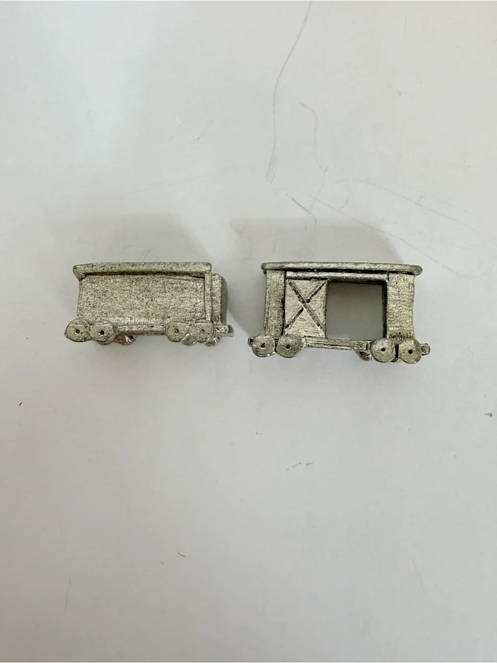 Vintage Metzke Pewter Train Birthday Candle Holders 1984 6 Pieces
